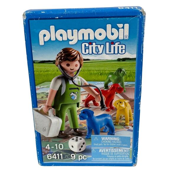 Playmobil 4616 Blue Knight Fleur di Lis, Veterinarian & Fire Fighter 5366 Lot - Picture 8 of 9